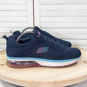 Skechers Skech Air Knit Lace Up Sneakers Blue Pink Womens Size 11